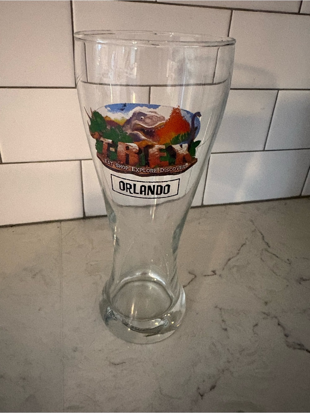 T-Rex Café Orlando Souvenir Pilsner Glass Dinosaur Restaurant Collectible glass